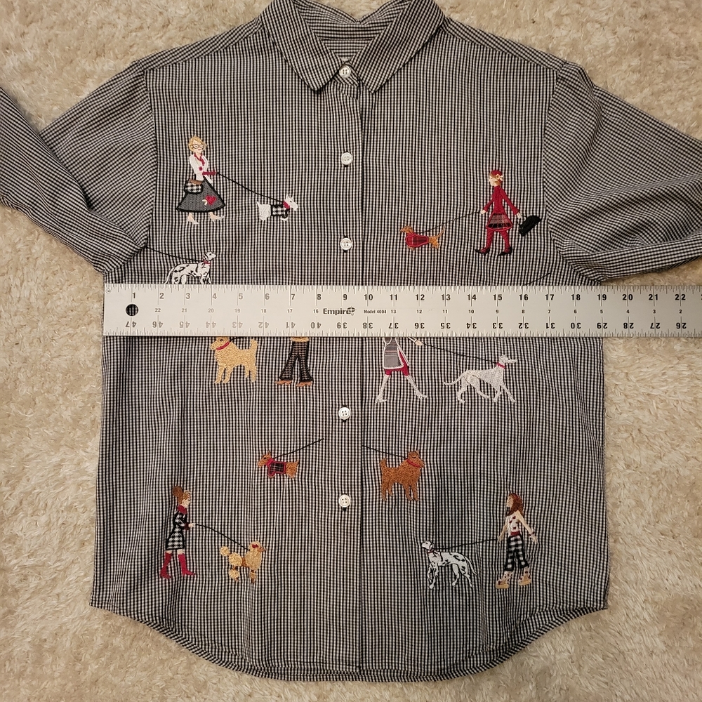 Bechamel Gingham Plaid Button-Down Top Petite Sma… - image 3